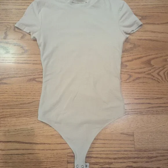 Abercrombie Cotton Bodysuit Taupe XS - Picture 2 of 4